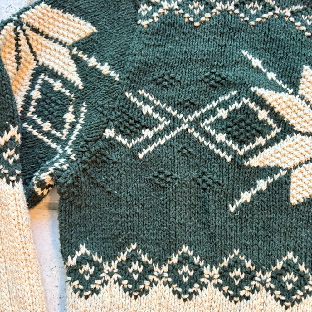 Vintage Polo By Ralph Lauren Nordic Snowflake Cotton Linen Knit Sweater Mens - Picture 5 of 16